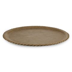 Round Leather Tray (33 Cm) Brown