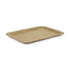Rectangular Leather Tray (27X38 Cm) Beige