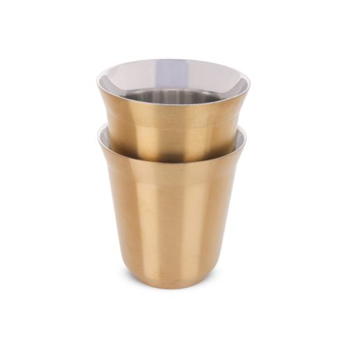 Gold Stainless Cup - 2 Pce 170 Ml