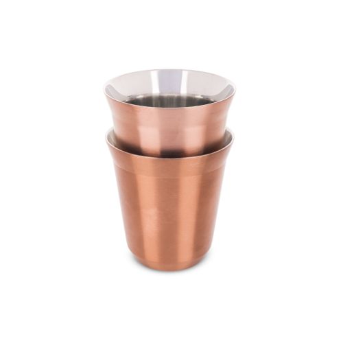 Stainless Steel Rose Gold Cup - 2 Pce 170 Ml