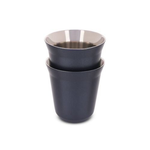 Blue Stainless Cup - 2 Pce 170 Ml