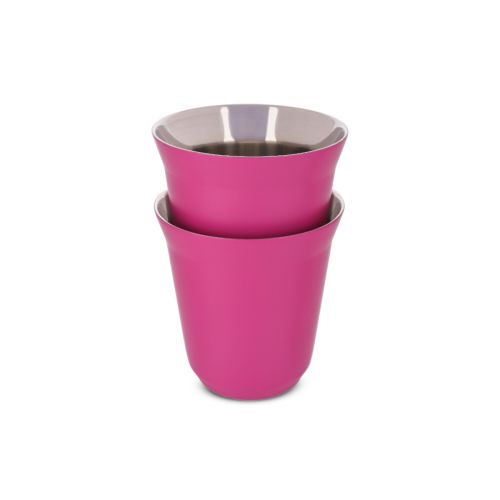Pink Stainless Cup - 2 Pce 170 Ml
