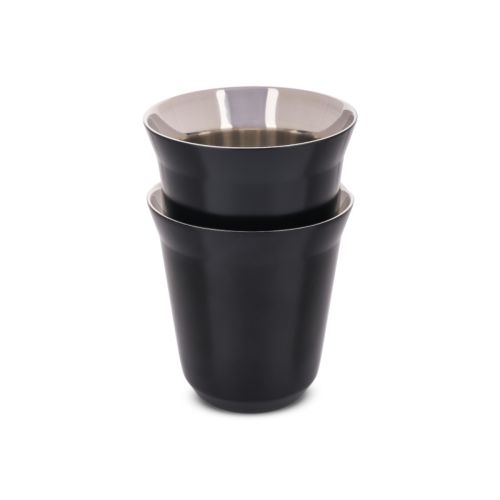 Black Stainless Cup - 2 Pce 170 Ml