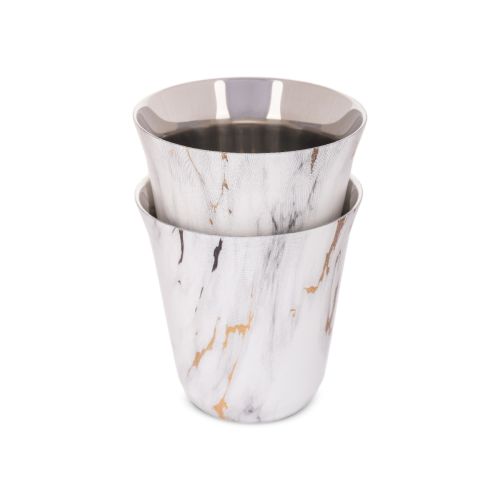 Golden Marble Stainless Cup - 2 Pce 170 Ml