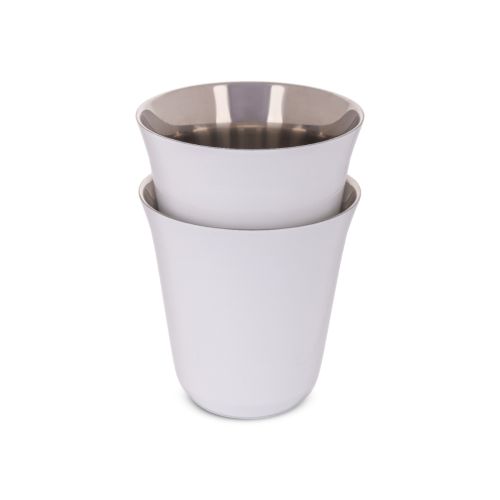 White Stainless Cup - 2 Pce 170 Ml