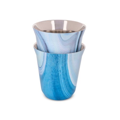 Blue Marble Stainless Cup - 2 Pce 170 Ml