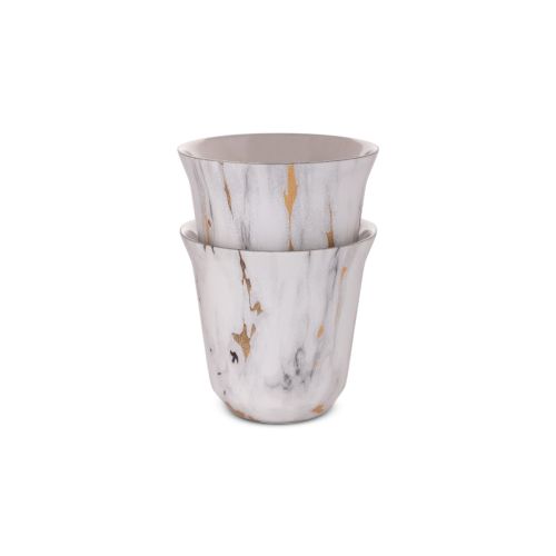 Golden Marble Stainless Cup - 2 Pcs 80 Ml