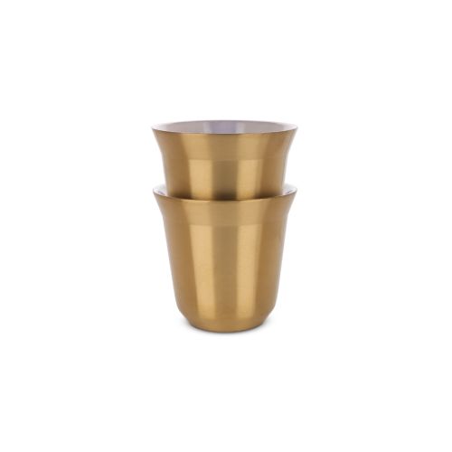 Gold Stainless Cup - 2 Pcs 80 Ml