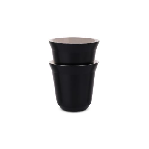 Black Stainless Cup - 2 Pcs 80 Ml
