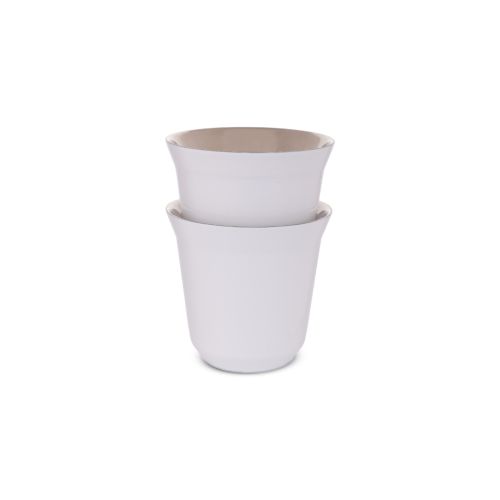 White Stainless Cup - 2 Pcs 80 Ml