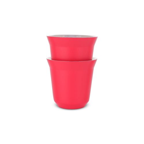 Red Stainless Cup - 2 Pcs 80 Ml