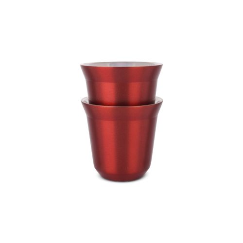 Red Rose Stainless Cup - 2 Pcs 80 Ml