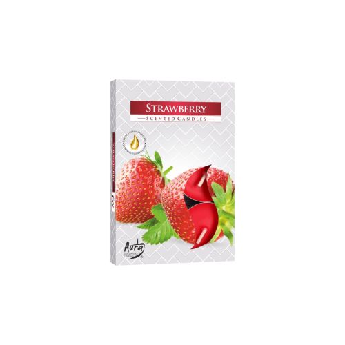 AURA SCENTED CANDLES PACK 6 66g - STRAWBERRY