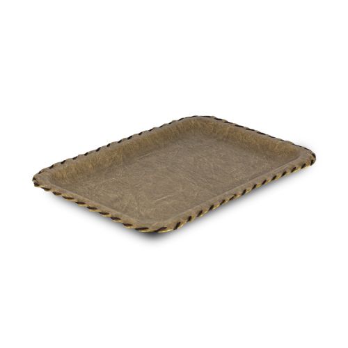 Leather Rectangular Tray (27x38 cm) Brown