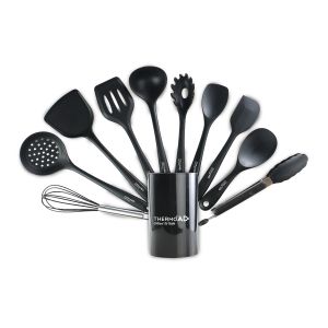 Thermo AD Silicone Kitchen Utensils Set of 11 PCS Black