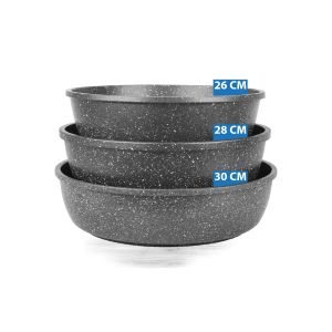 Thermo AD Granite Round Trays 3 PCS 26-28-30 (M) Gray