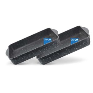 Thermo AD Granite Rectangular Tray Set of 2 PCS 25x35, 25x30 cm Gray
