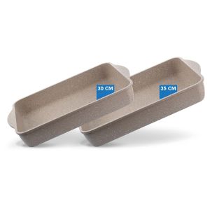 Thermo AD Granite Rectangular Tray Set of 2 PCS 25x35, 25x30 cm Beige