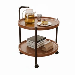 Round Side Table With Wheels Size  40*40*65Cm