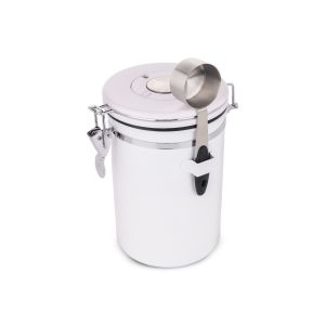 Stainless Steel Coffee Canister 1.8L White