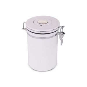 Stainless Steel Coffee Canister 1.8L White