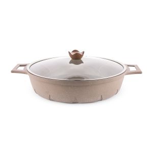 Thermo AD Granite Single Low Pot 40 cm Beige
