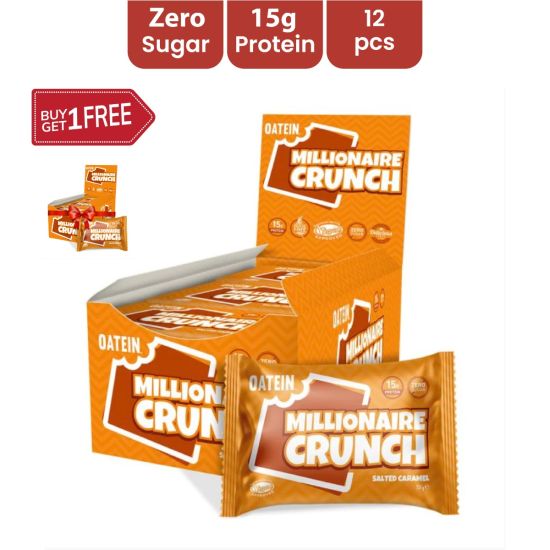 Oatein - Millionaire Crunch Protein Salted Caramel 58g - 12 pcs + 12 pcs Free