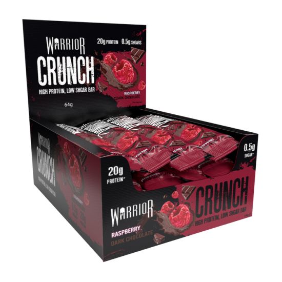 Warrior Crunch - Protein Bar 64 gm Dark Chocolate and Raspberry Flavor - 12 Pcs