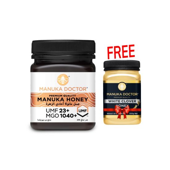 Manuka Doctor - Manuka Honey +23 UMF (250 g) + White Honey 500 g (Free)