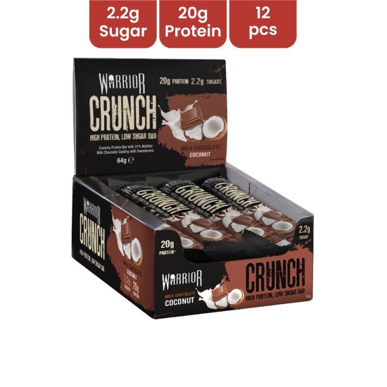 Warrior Crunch - Protein Bar 64G Milk Choc Coconut - 12 pcs