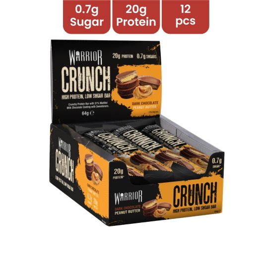 Warrior Crunch - Protein Bar 64G Dark Choc Peanut - 12 pcs