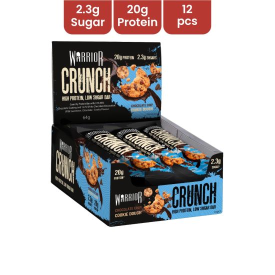واريور كرانش - بروتين بار 64 جرام بسكويت - رقائق الشوكولاتة - 12 قطعة