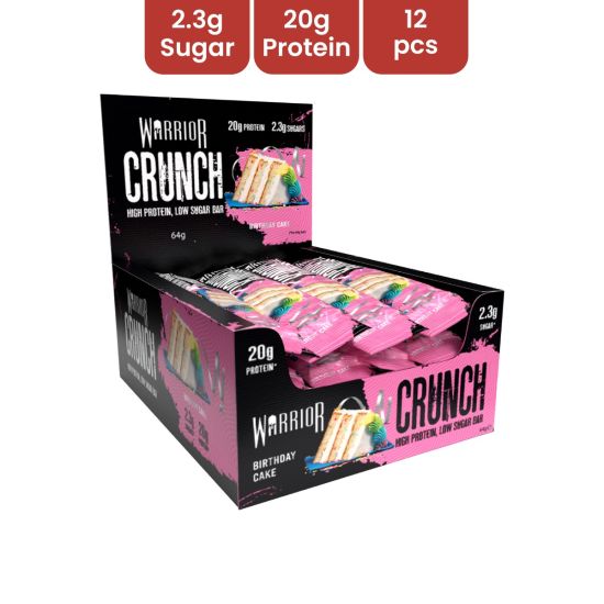 Warrior Crunch - Protein Bar 64gm Birthday Cake Flavor - 12 pcs