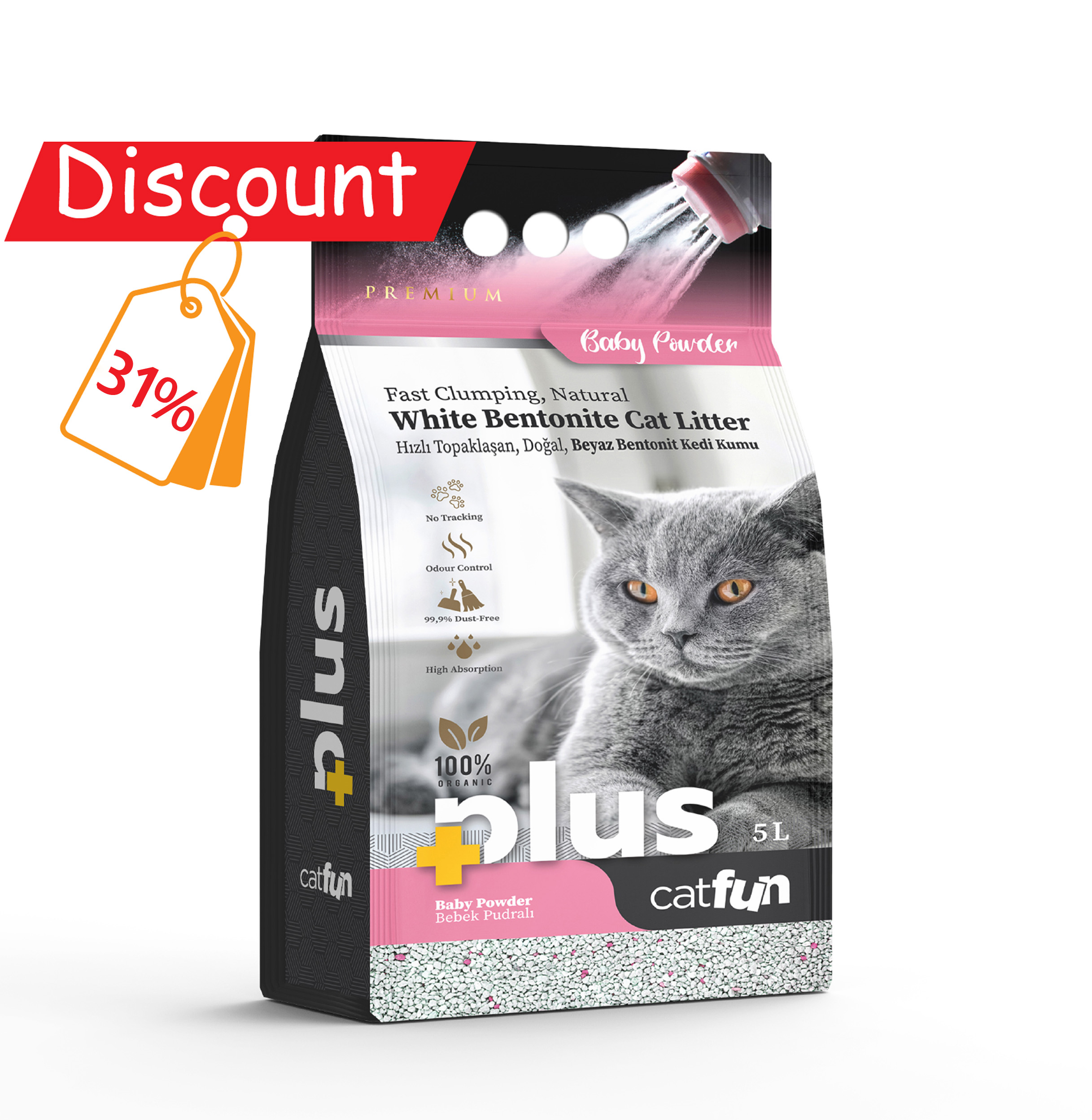 Cat Fun+ Cat Litter 5 Lt Baby Powder