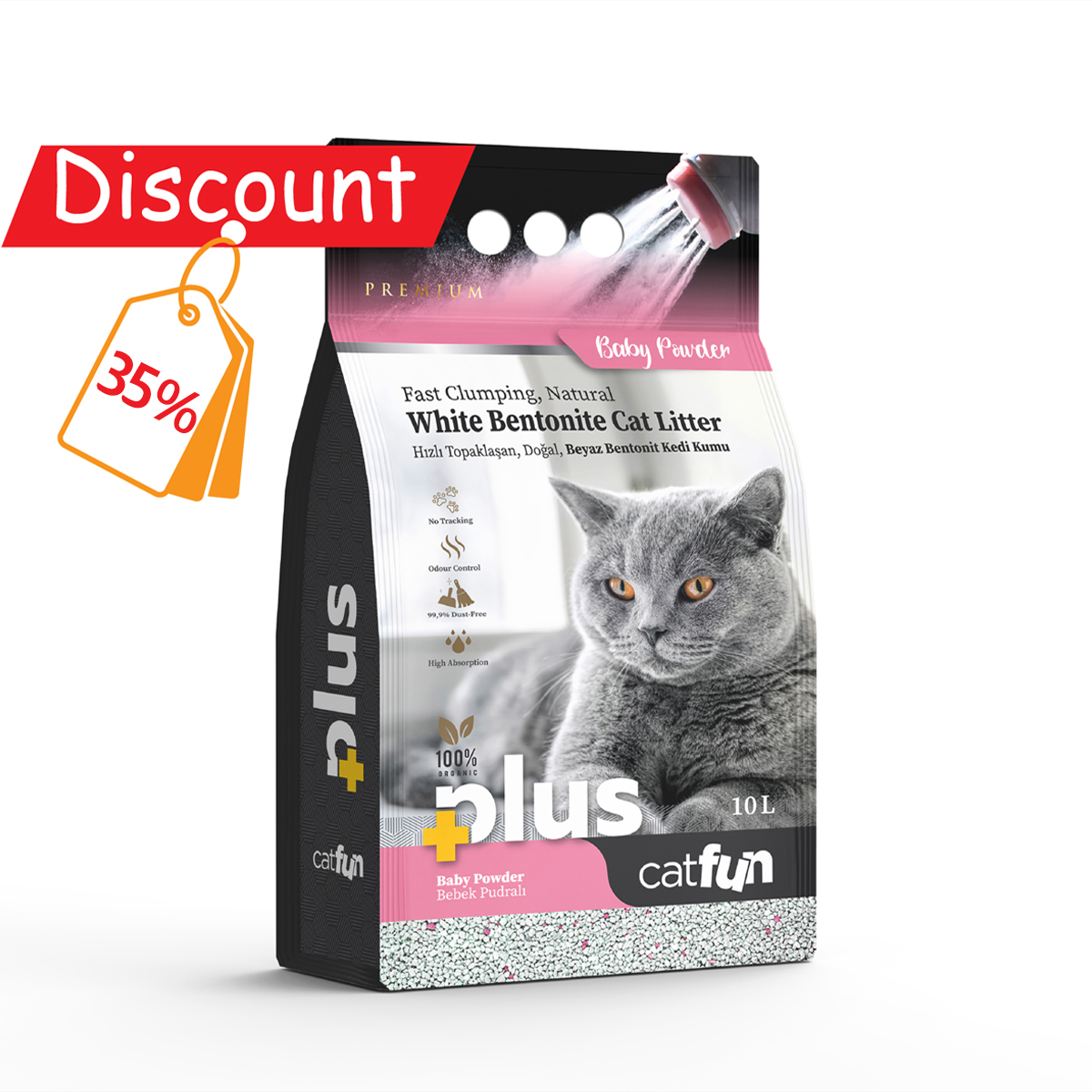 Cat Fun+ Cat Litter 10 Lt Baby Powder