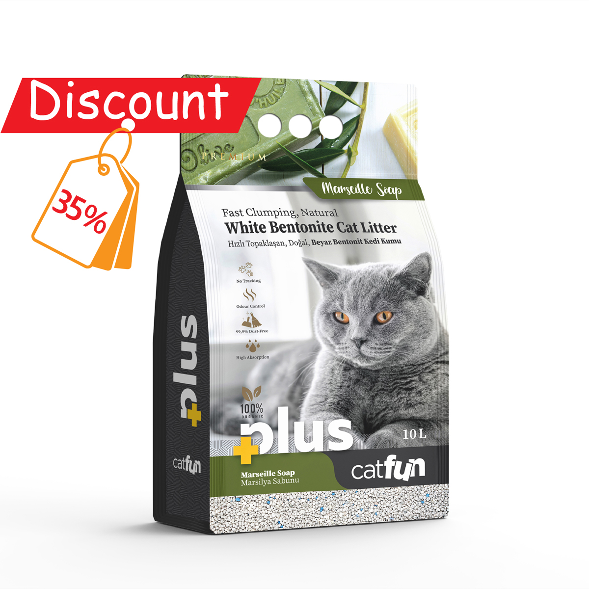 Cat Fun+ Cat Litter 10 Lt Marseille Soap
