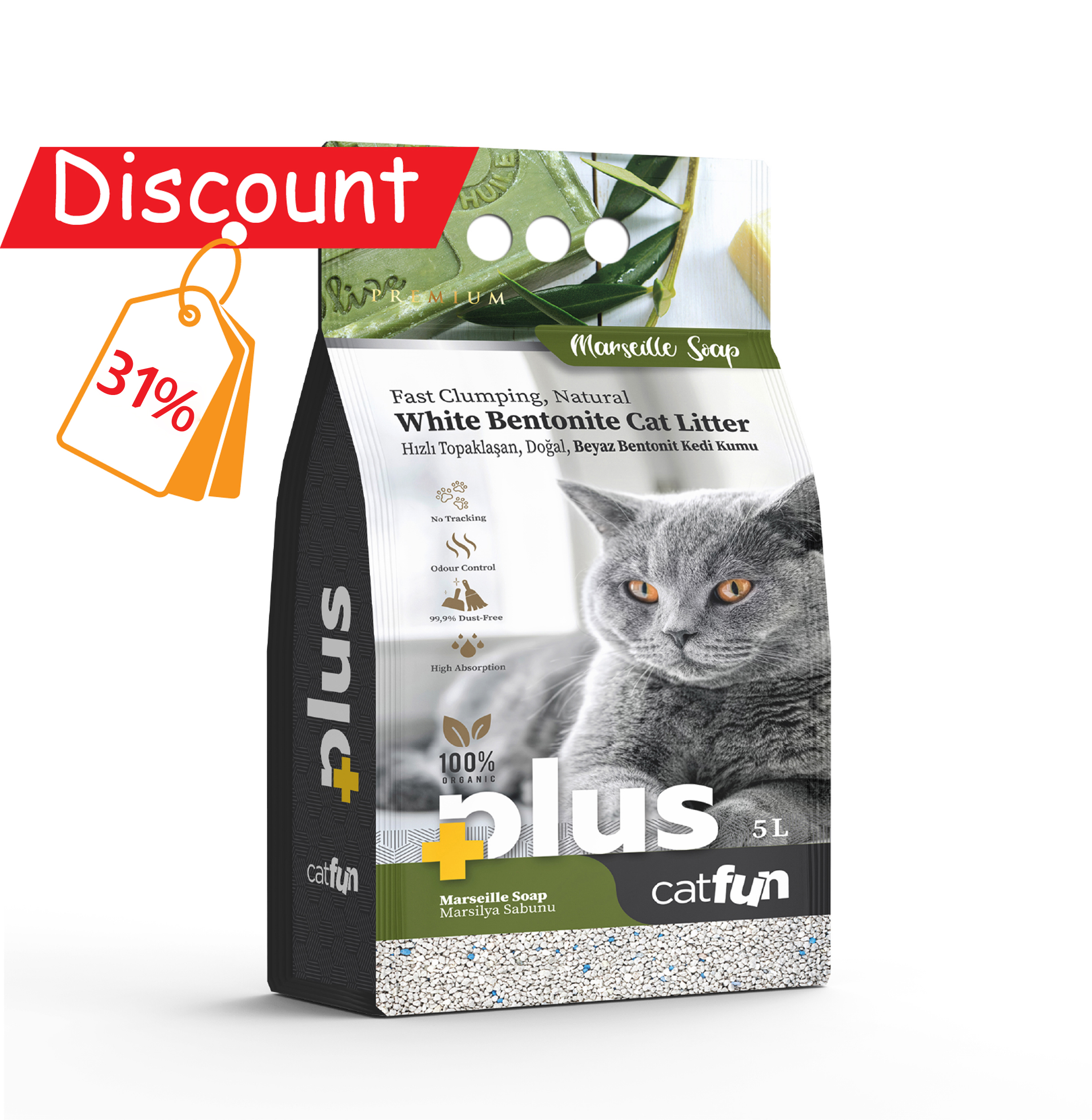 Cat Fun+ Cat Litter 5 Lt Marseille Soap