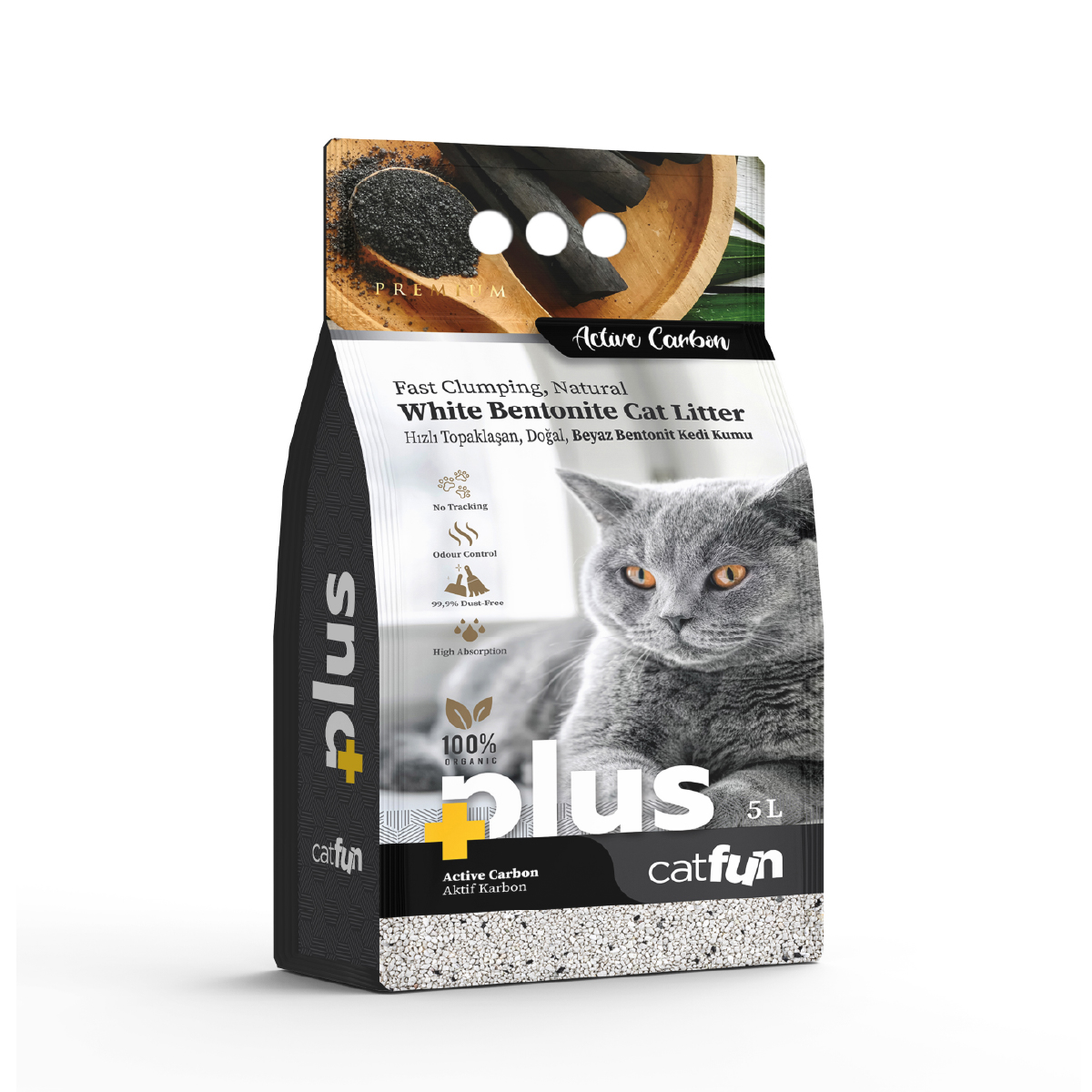Cat Fun+ Cat Litter 5 Lt Activated Charcoal