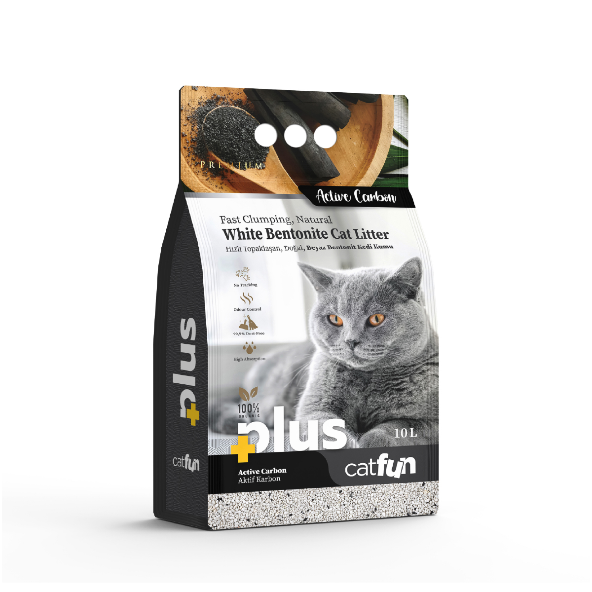 Cat Fun+ Cat Litter 10 Lt Activated Charcoal