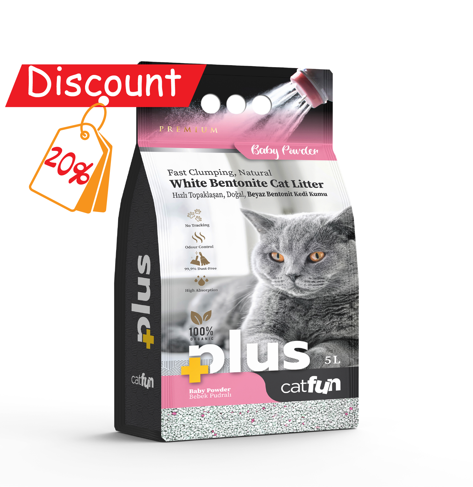 Cat Fun+ Cat Litter 5 Lt Baby Powder