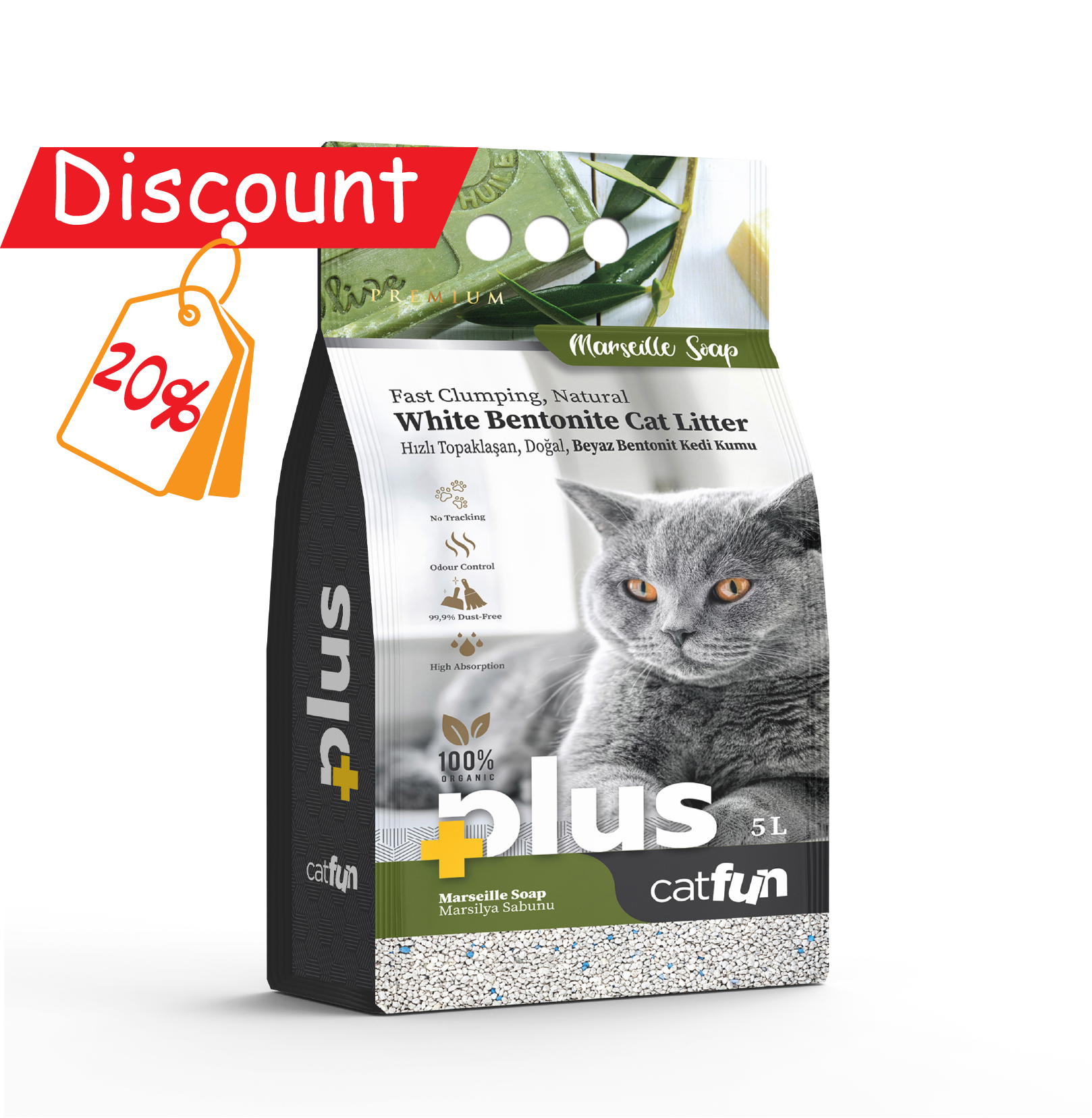 Cat Fun+ Cat Litter 5 Lt Marseille Soap