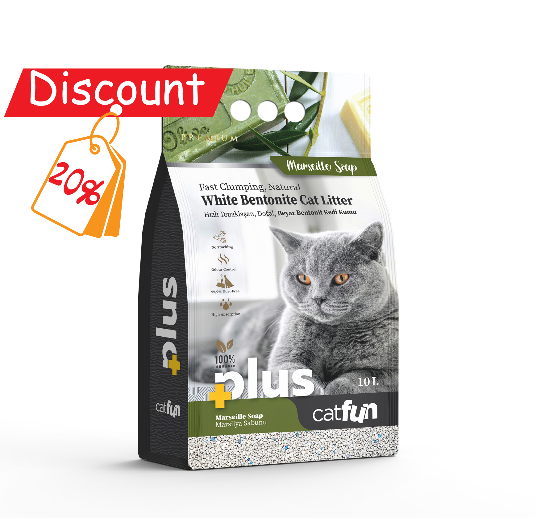 Cat Fun+ Cat Litter 10 Lt Marseille Soap