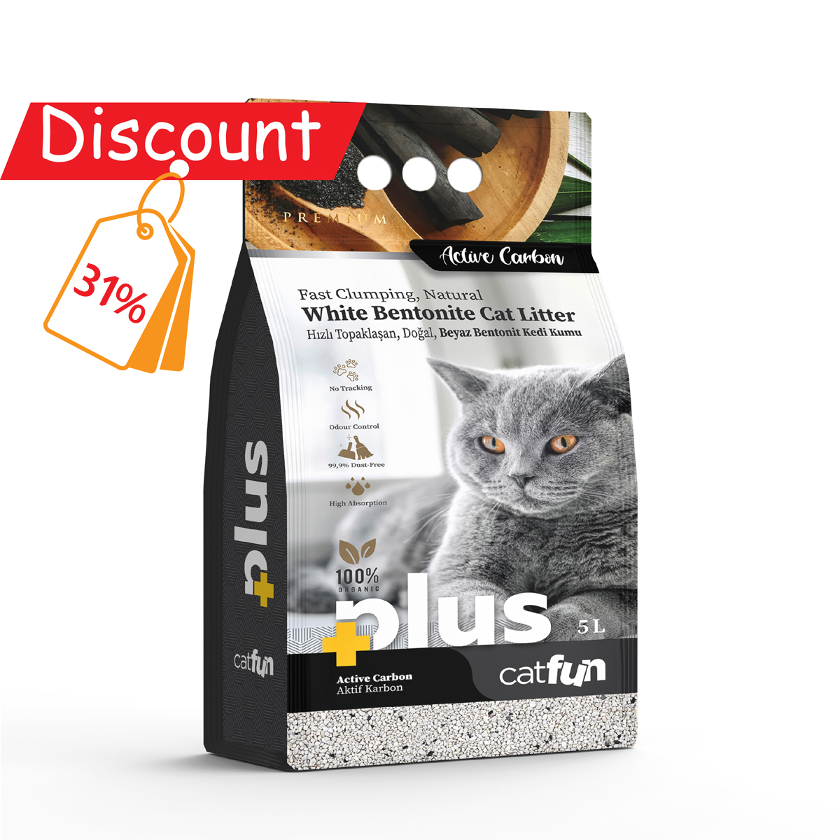 Cat Fun+ Cat Litter 5 Lt Activated Charcoal