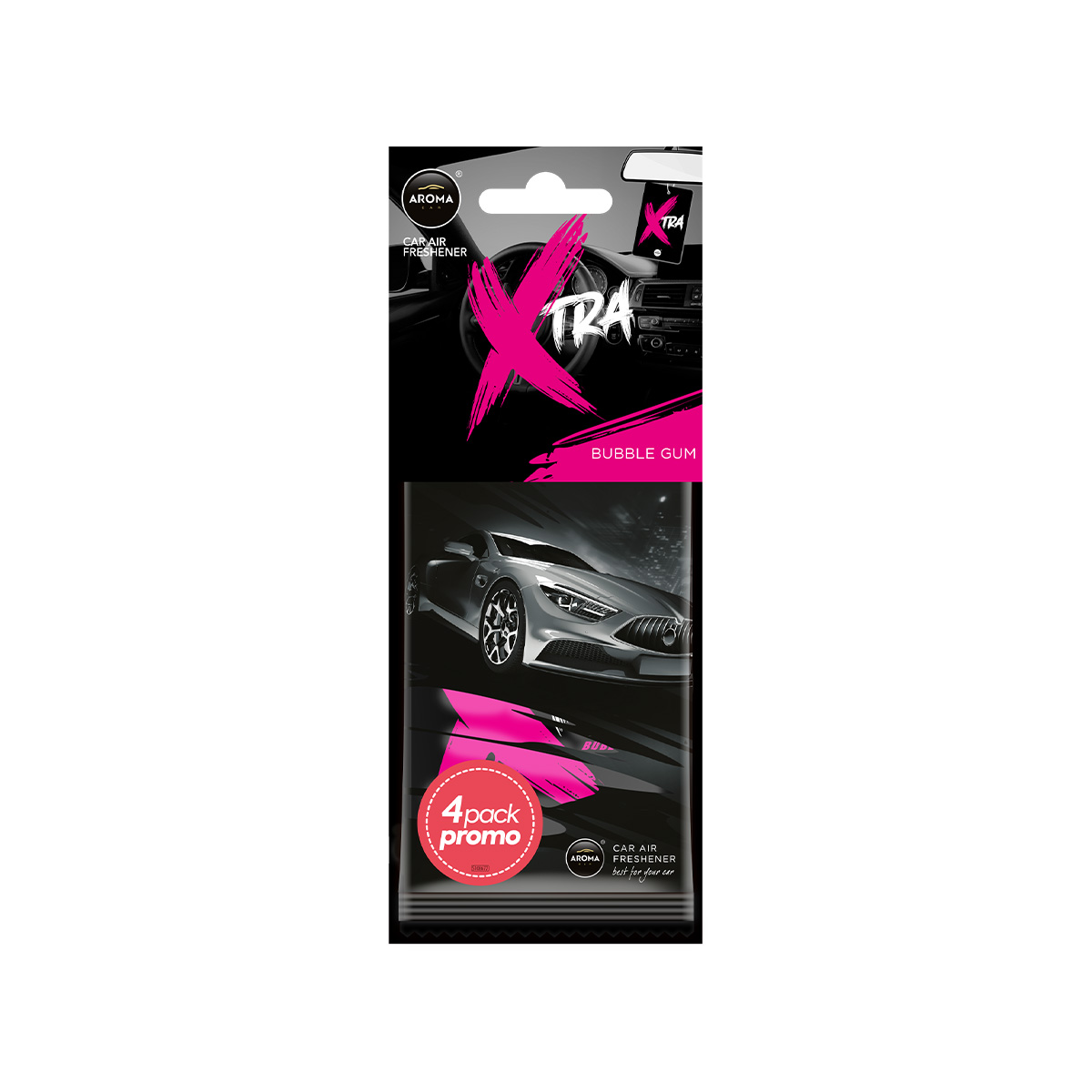 Aroma Car Air Freshener Paper Xtra 4 Pcs Bubble Gum